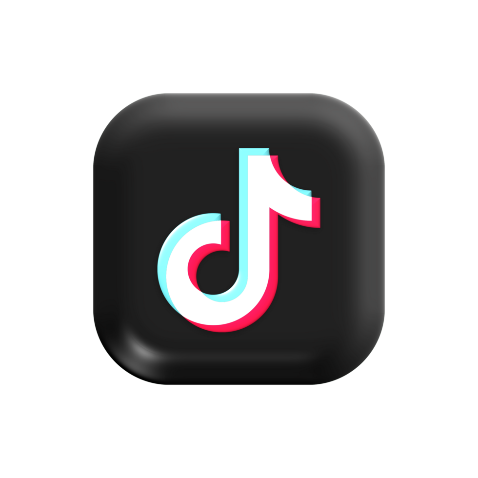 Tiktok logo on a black and white square png