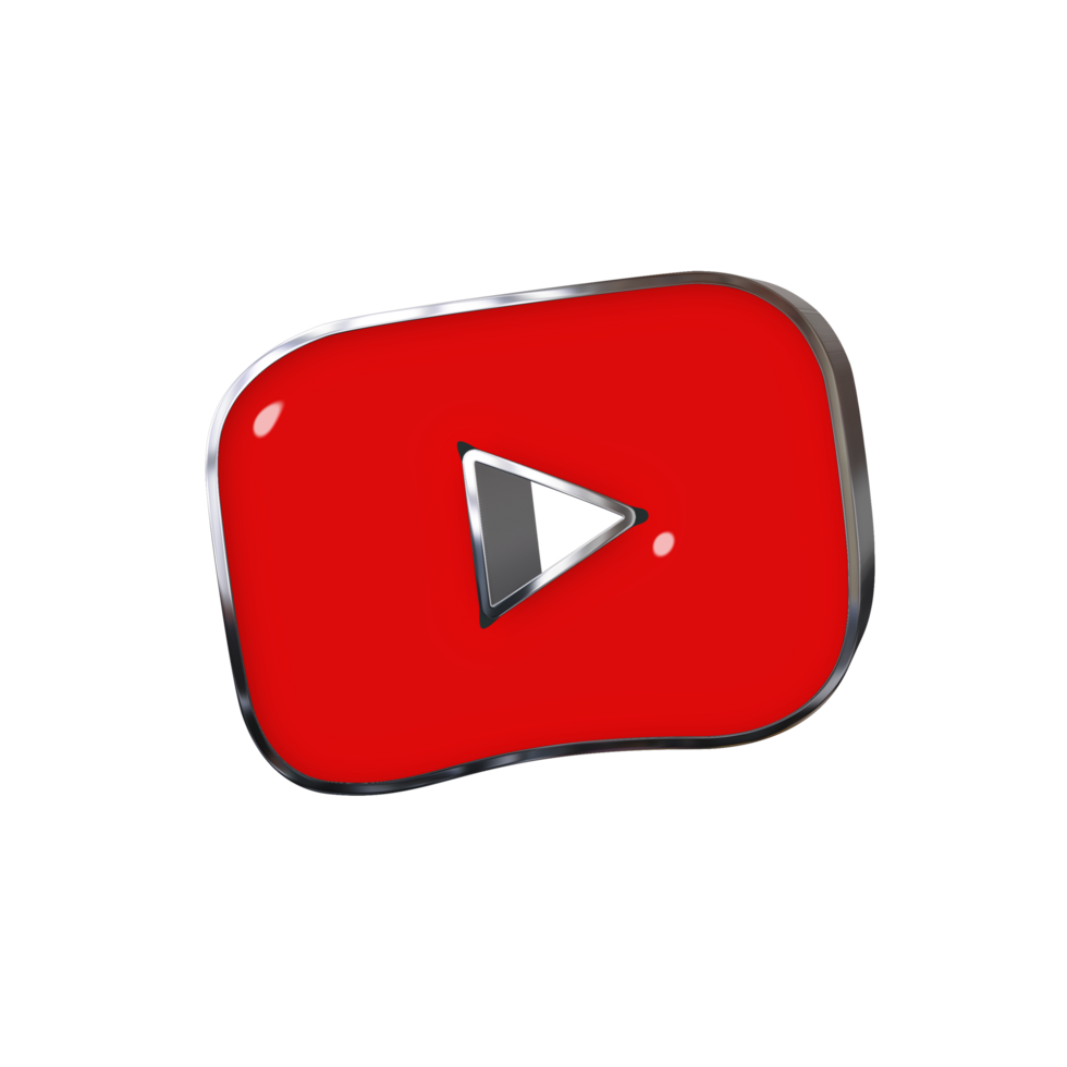 Youtube kids 3d logo with a red play button png