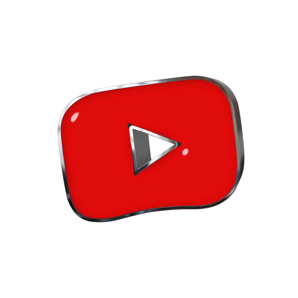 Youtube kids 3d logo with a red play button png