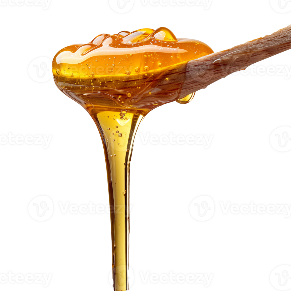 AI generated A spoonful of honey is poured out of a jar png