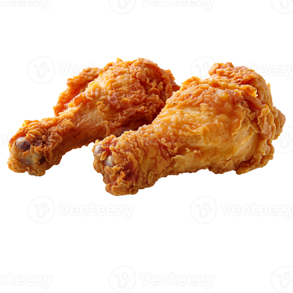 AI generated Two pieces of fried chicken on a white background png