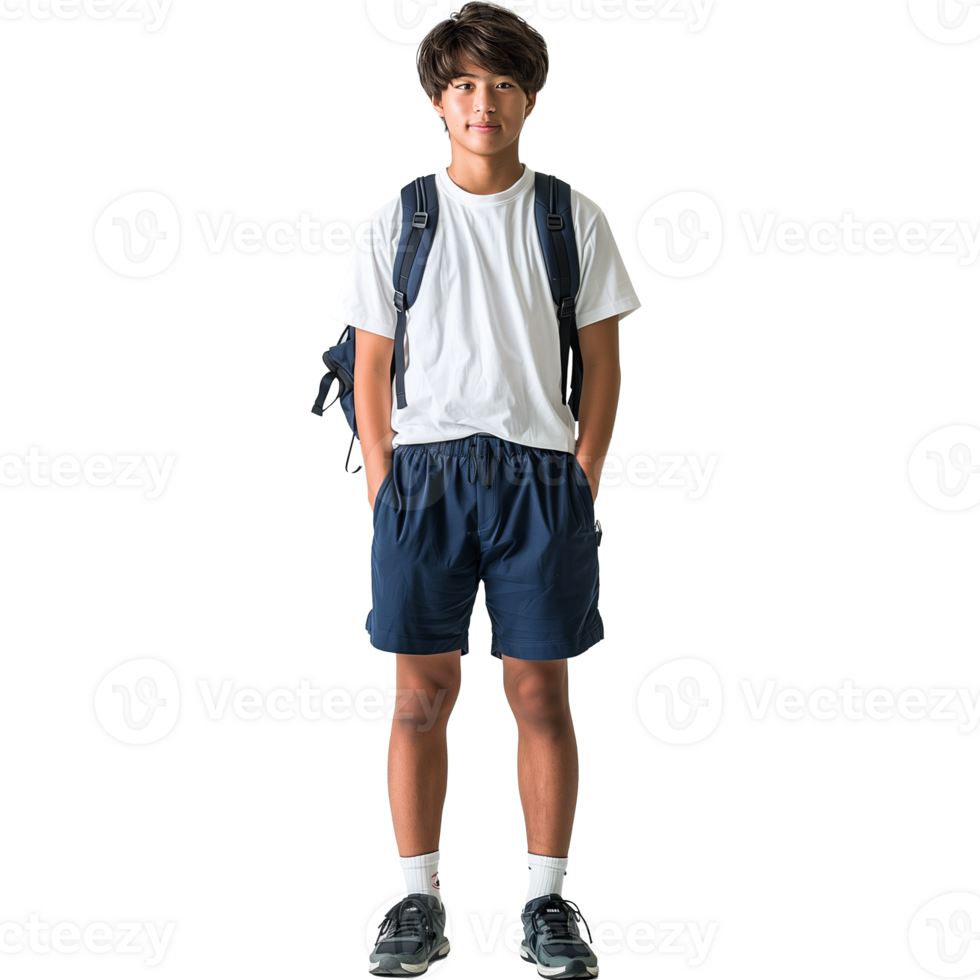 AI generated A young boy wearing a white shirt png