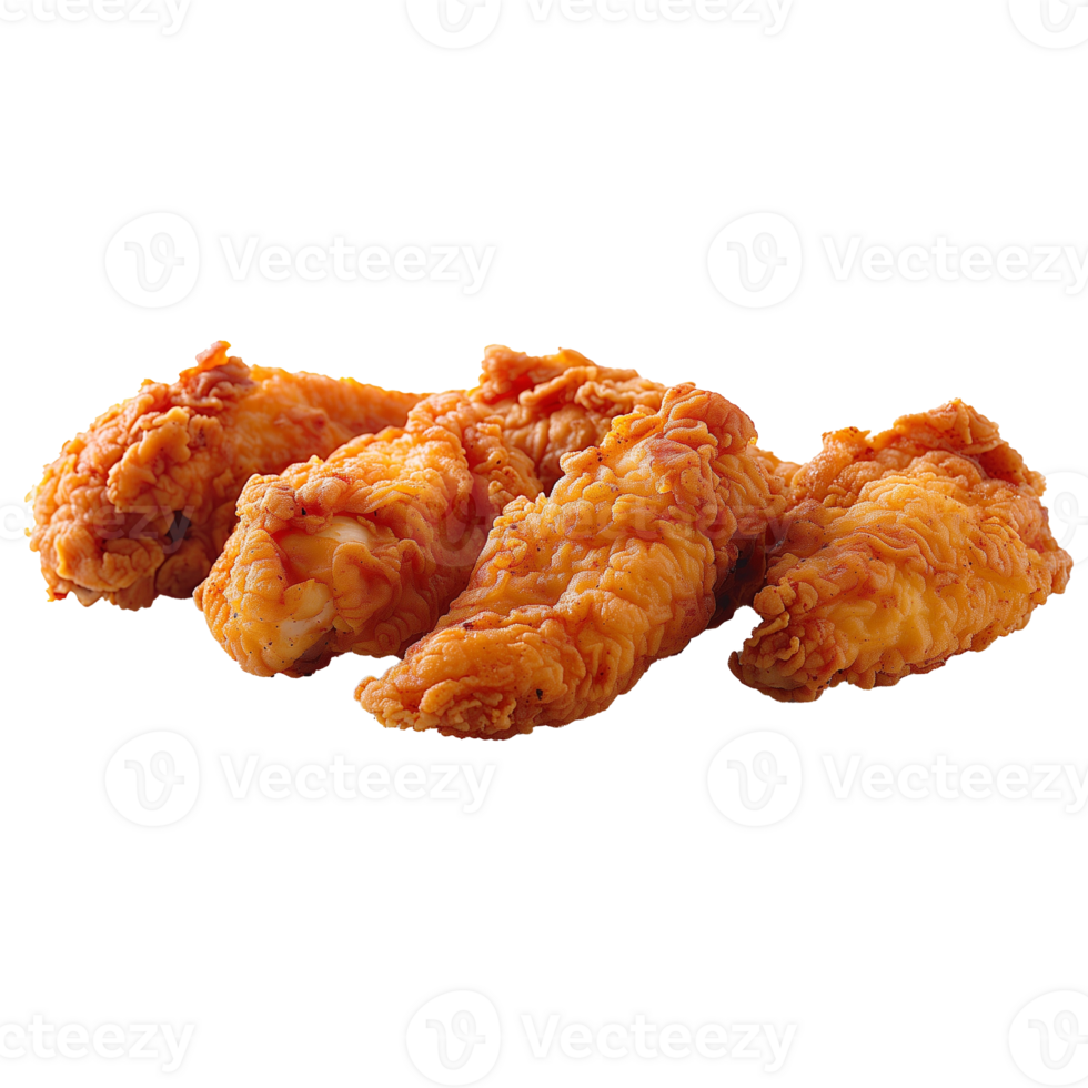 AI generated Four pieces of fried chicken on a white background png