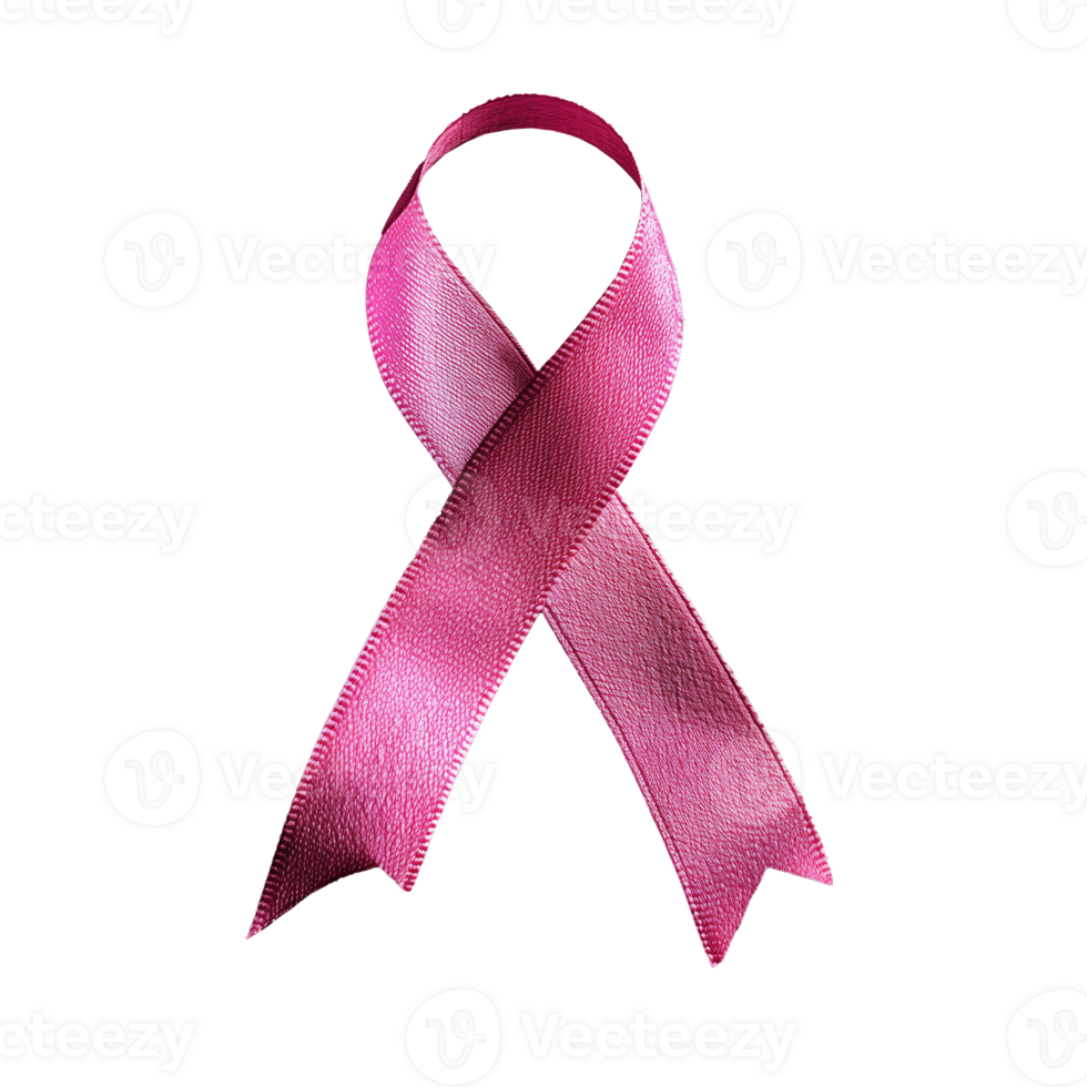 AI generated Pink ribbon for breast cancer awareness png