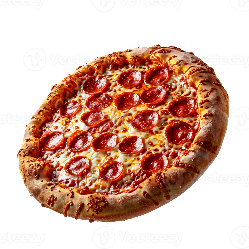 AI generated Delicious pepperoni pizza with a crispy crust on white png