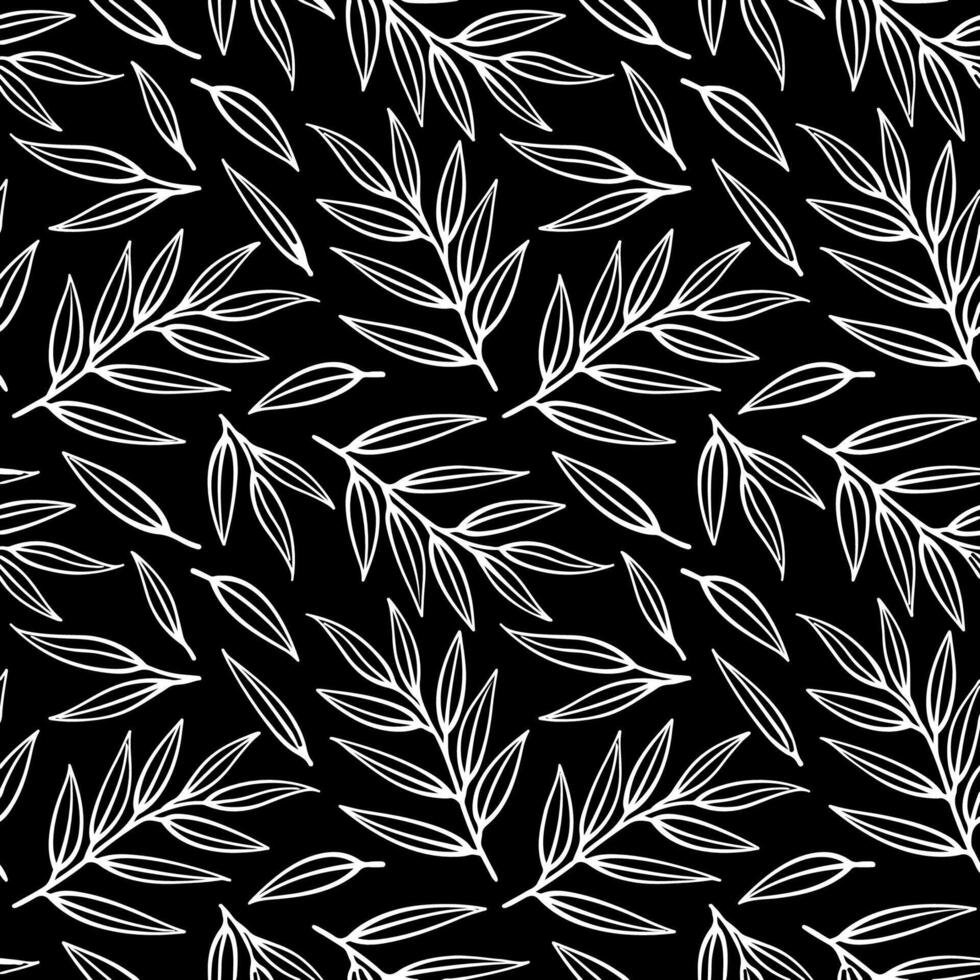 Floral seamless pattern with black vector