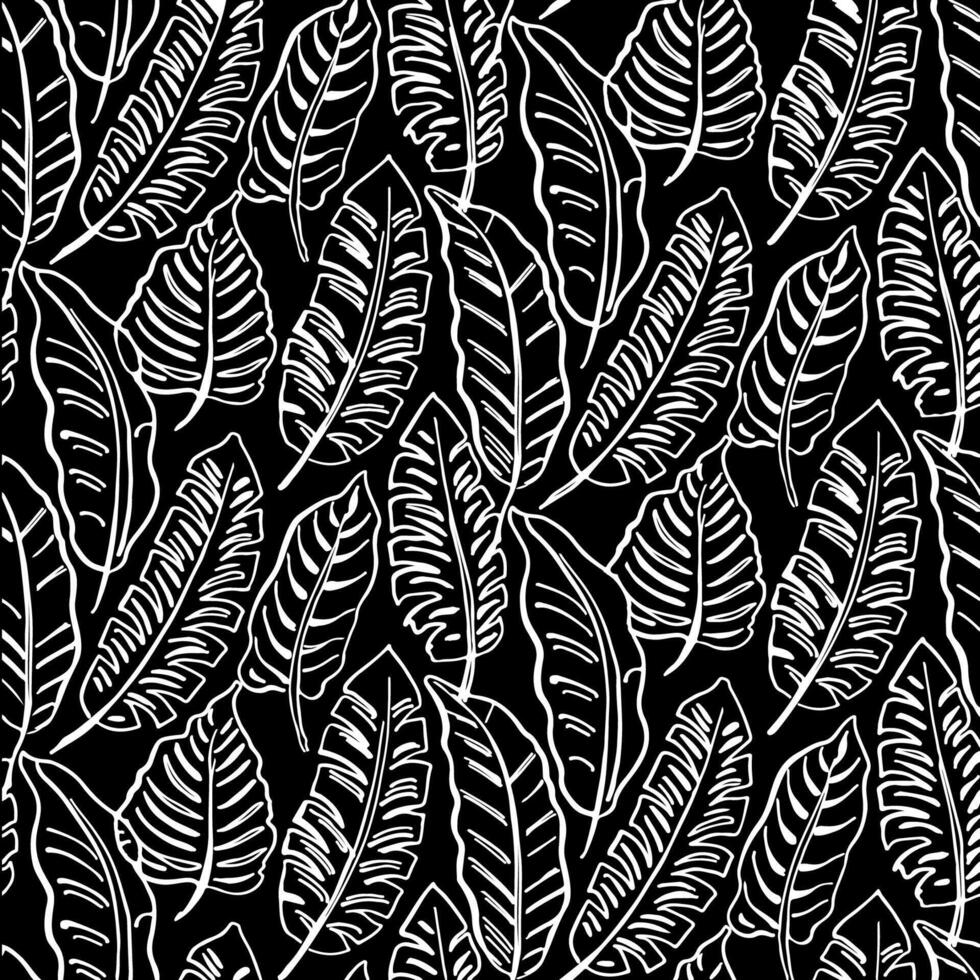 leaf banana seamless pattern with ropical jungle vector