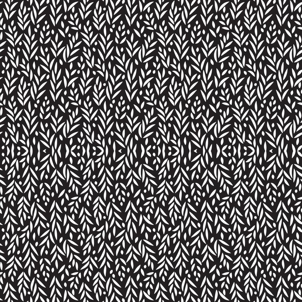 Black and white leaves pattern vector