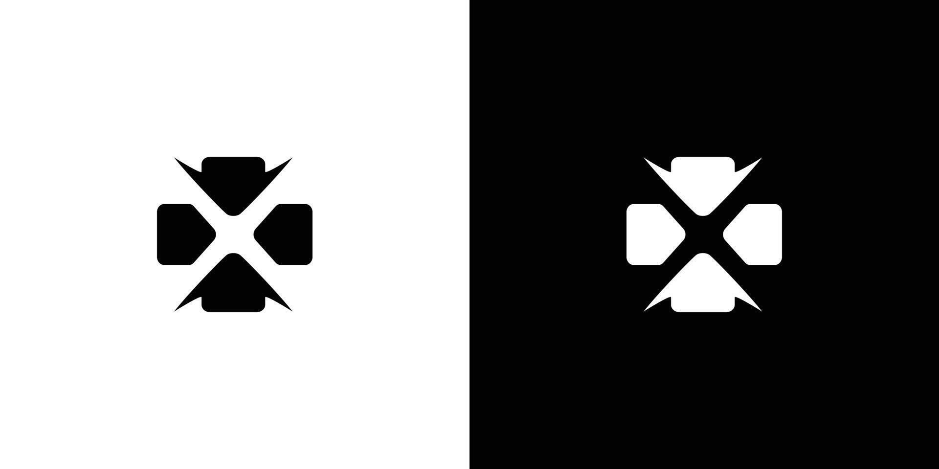 The X plus logo design is unique and modern vector