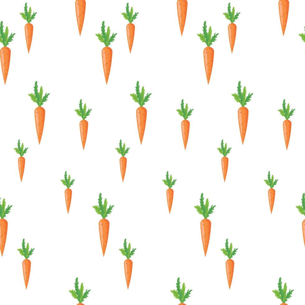 Seamless pattern with carrots on a white background. Pattern for kitchen towels, tablecloths vector