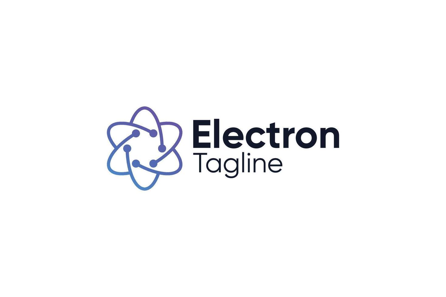 Blue purple electron atom logo vector