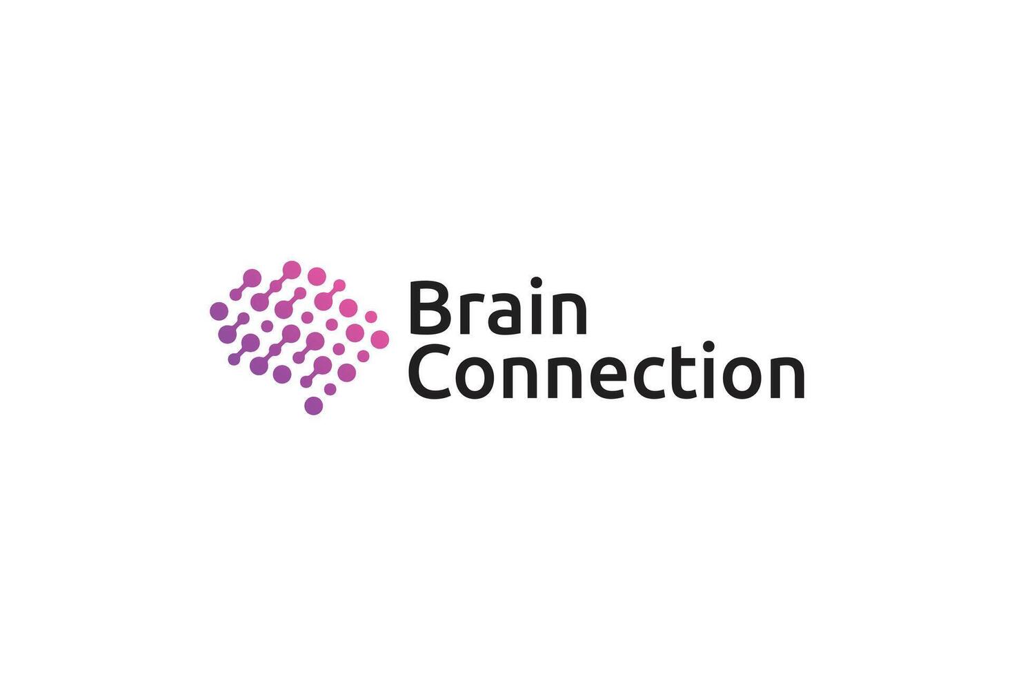 Gradient purple brain smart connection logo vector