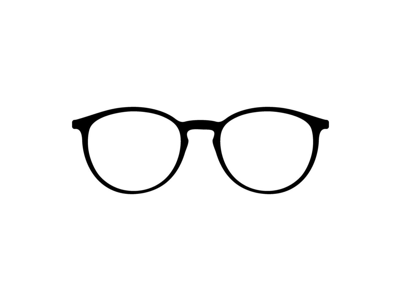 ojo lentes silueta, pictograma, frente vista, plano estilo, lata utilizar para logo gramo, aplicaciones, Arte ilustración, modelo para avatar perfil imagen, sitio web, o gráfico diseño elemento. vector ilustración