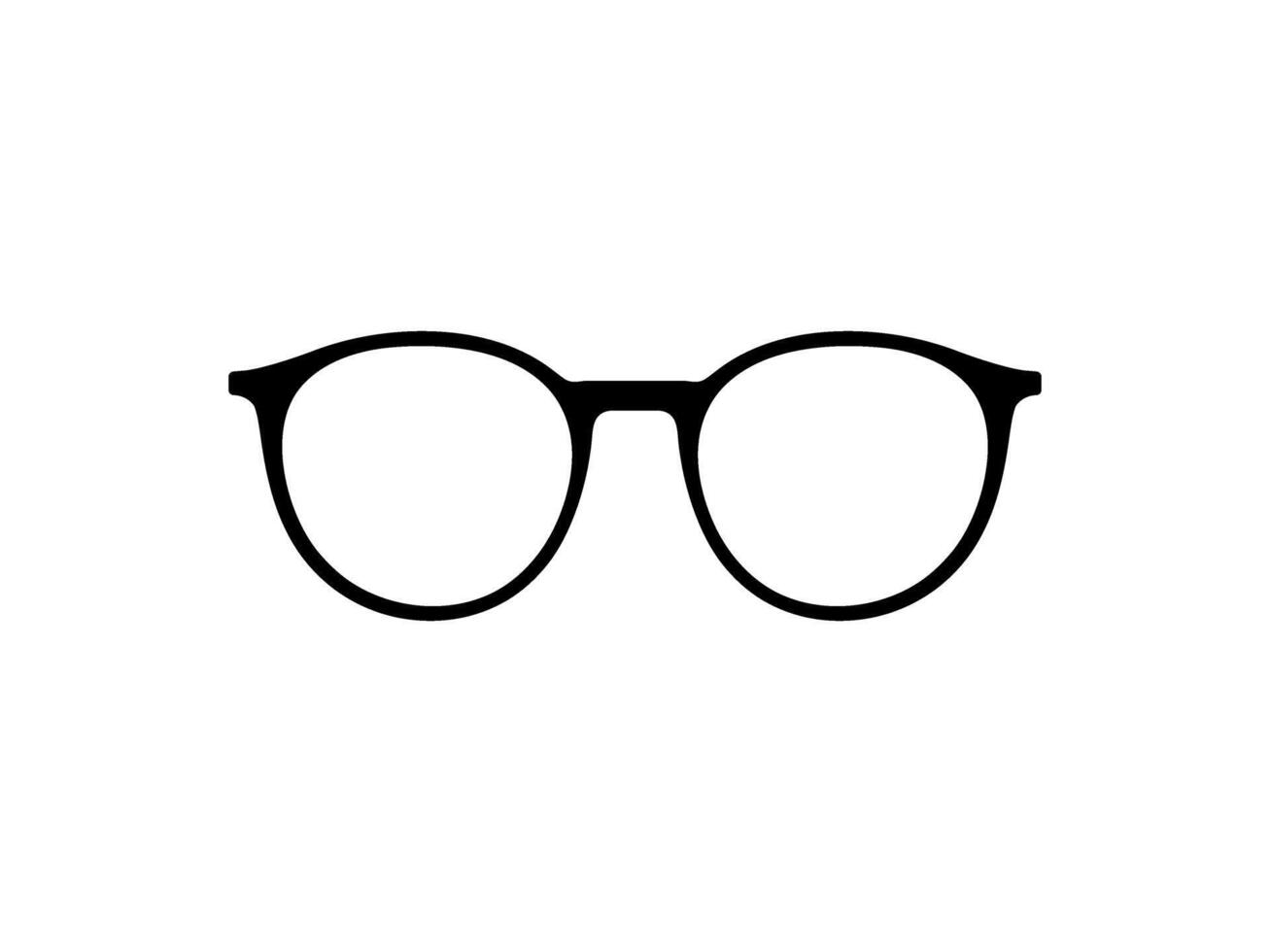 ojo lentes silueta, pictograma, frente vista, plano estilo, lata utilizar para logo gramo, aplicaciones, Arte ilustración, modelo para avatar perfil imagen, sitio web, o gráfico diseño elemento. vector ilustración