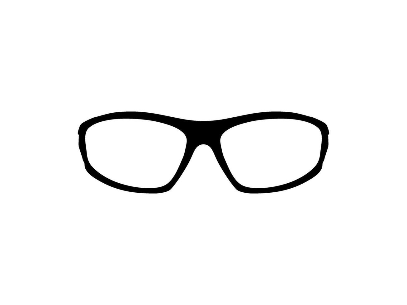 ojo lentes silueta, pictograma, frente vista, plano estilo, lata utilizar para logo gramo, aplicaciones, Arte ilustración, modelo para avatar perfil imagen, sitio web, o gráfico diseño elemento. vector ilustración