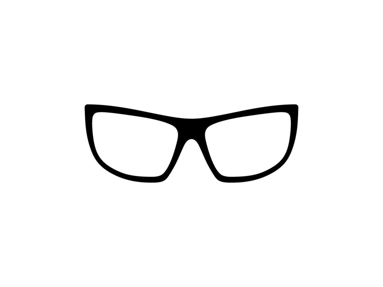 ojo lentes silueta, pictograma, frente vista, plano estilo, lata utilizar para logo gramo, aplicaciones, Arte ilustración, modelo para avatar perfil imagen, sitio web, o gráfico diseño elemento. vector ilustración