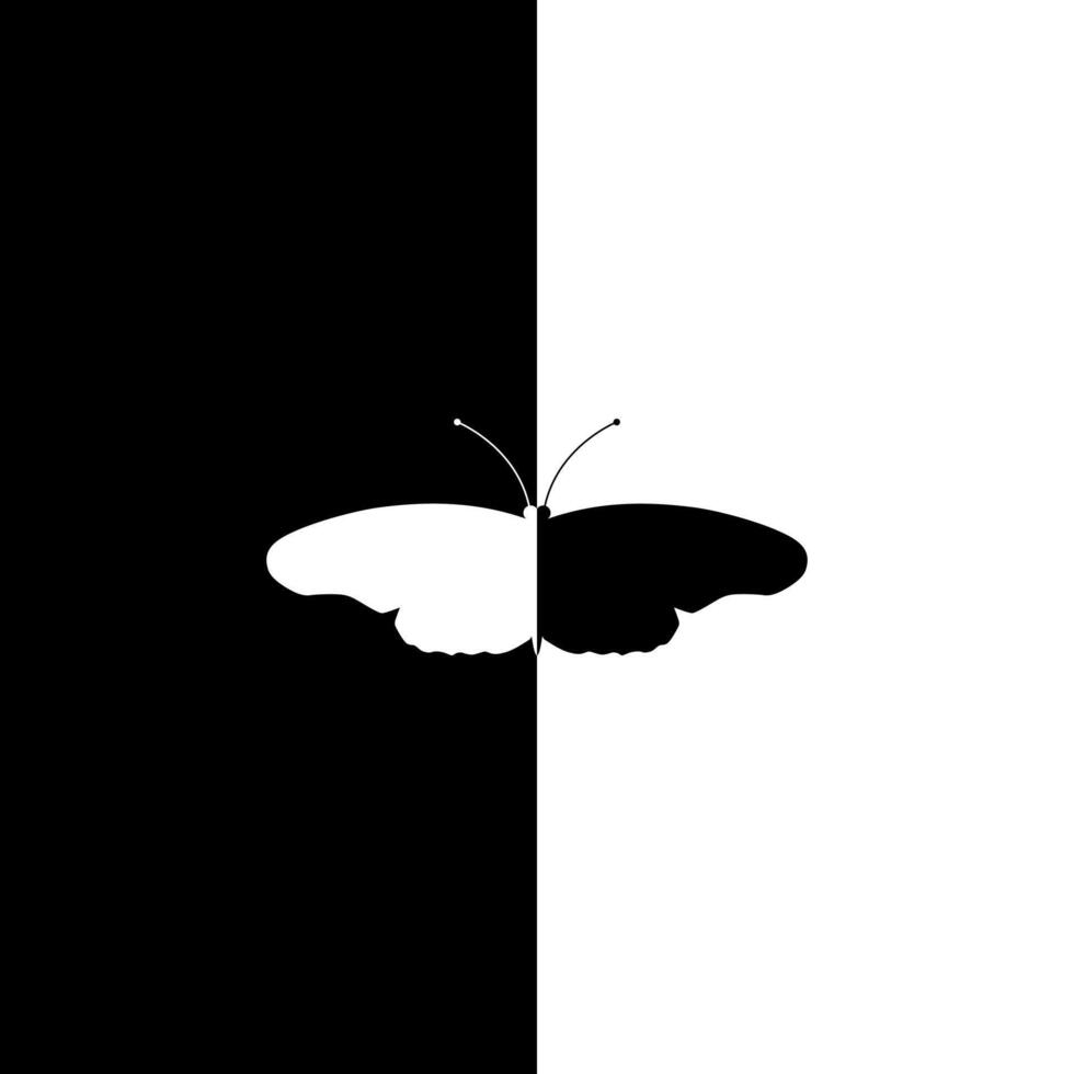 Butterfly Shape in Contrast Color, Black White, can use for Wallpaper, Cover, Decoration Ornate, Ornament, Background, Wrapping, Fabric, Textile, Fashion, Tile, Carpet Pattern, etc. Vector
