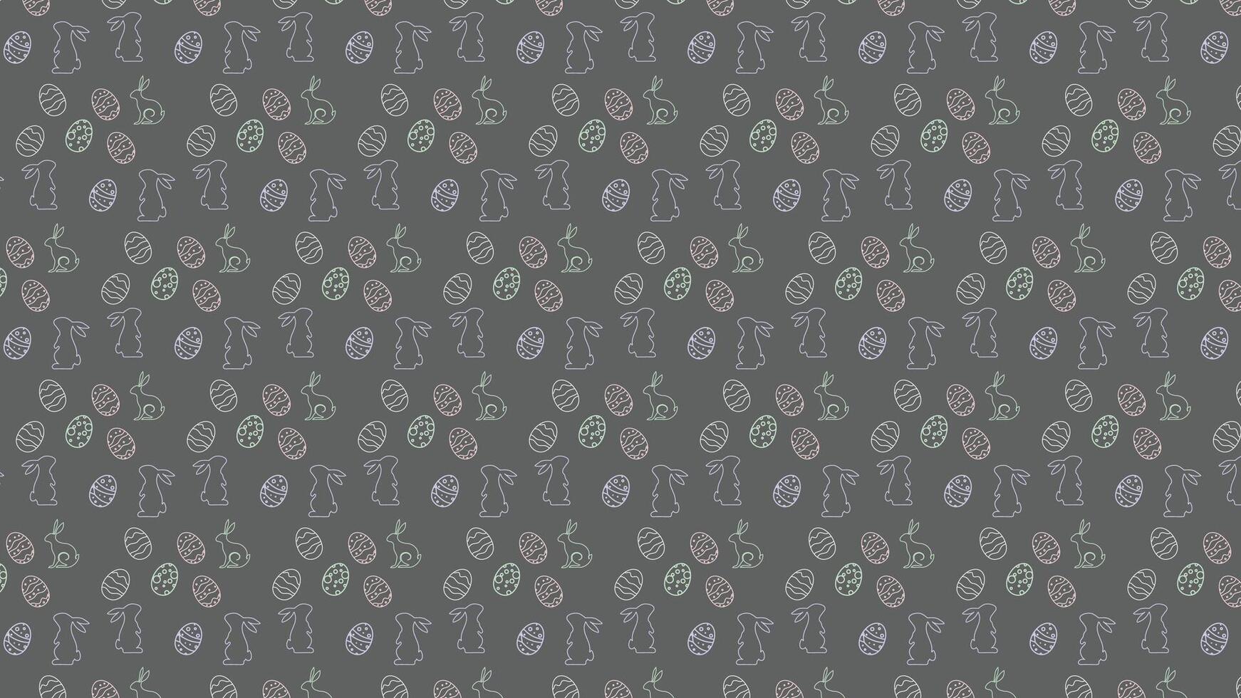 seamless pattern easter egg background isolated in blue, hand draw line rabbit, suit for decoration ,web, banner , wallpaper , simple minimalist vector