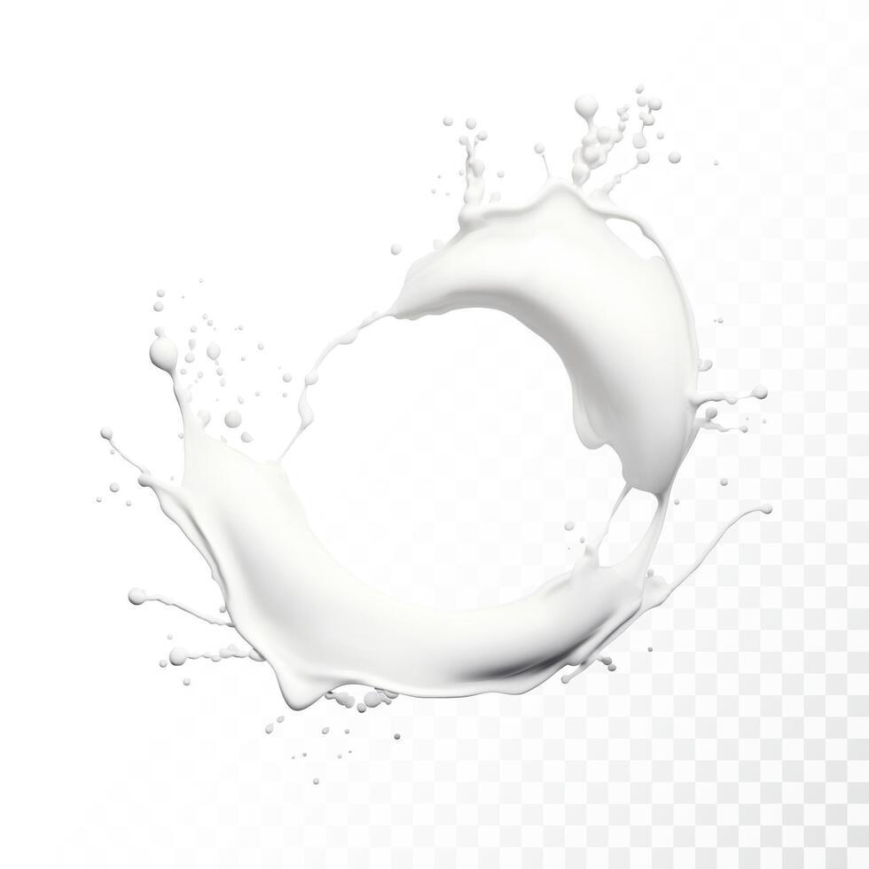 Milk Splash isolated on white background. Realistic vector illustration.