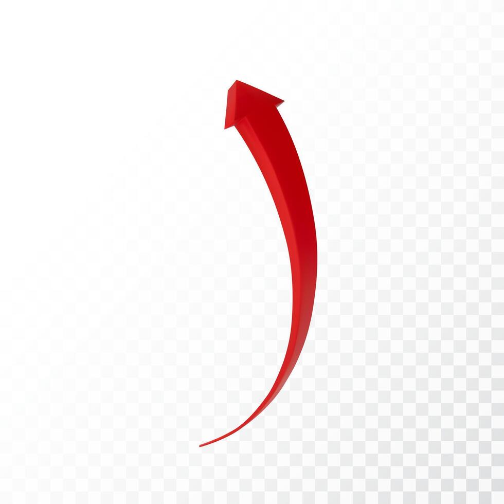 Realistic 3d Detailed Red Arrow. Vector illustration for your graphic design. Eps 10