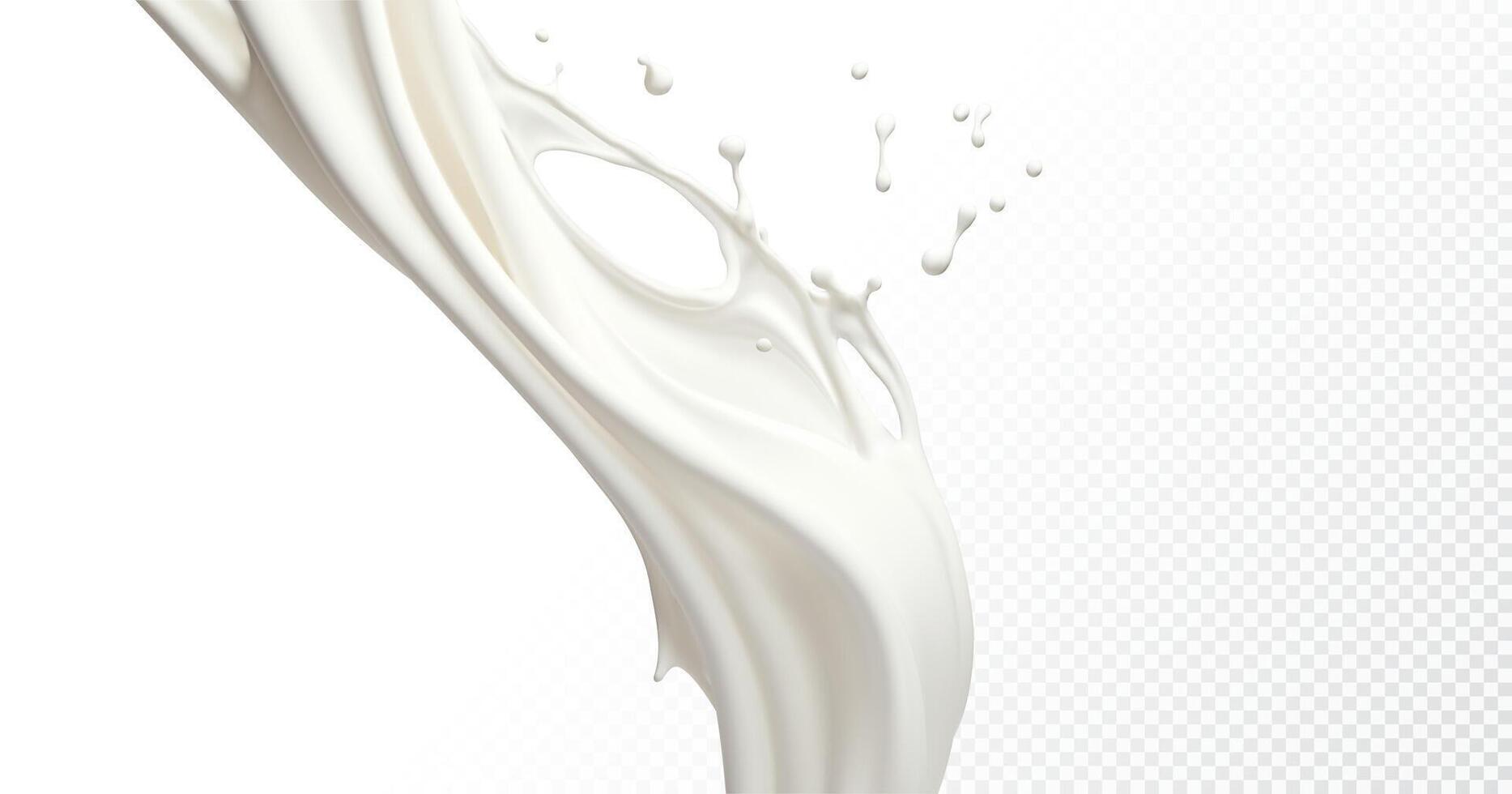Milk Splash isolated on white background. Realistic vector illustration.