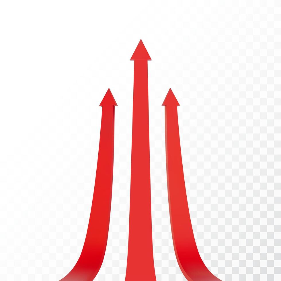 Realistic 3d Detailed Red Arrow. Vector illustration for your graphic design. Eps 10