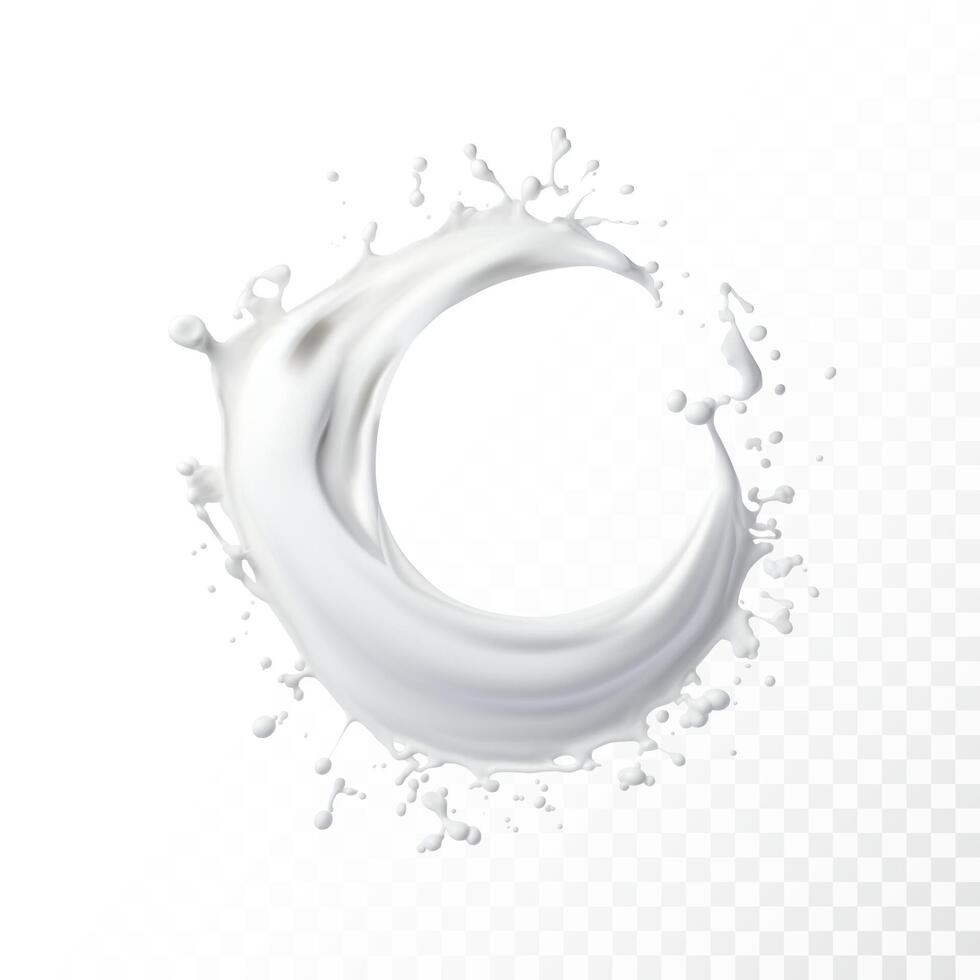 Milk Splash isolated on white background. Realistic vector illustration.