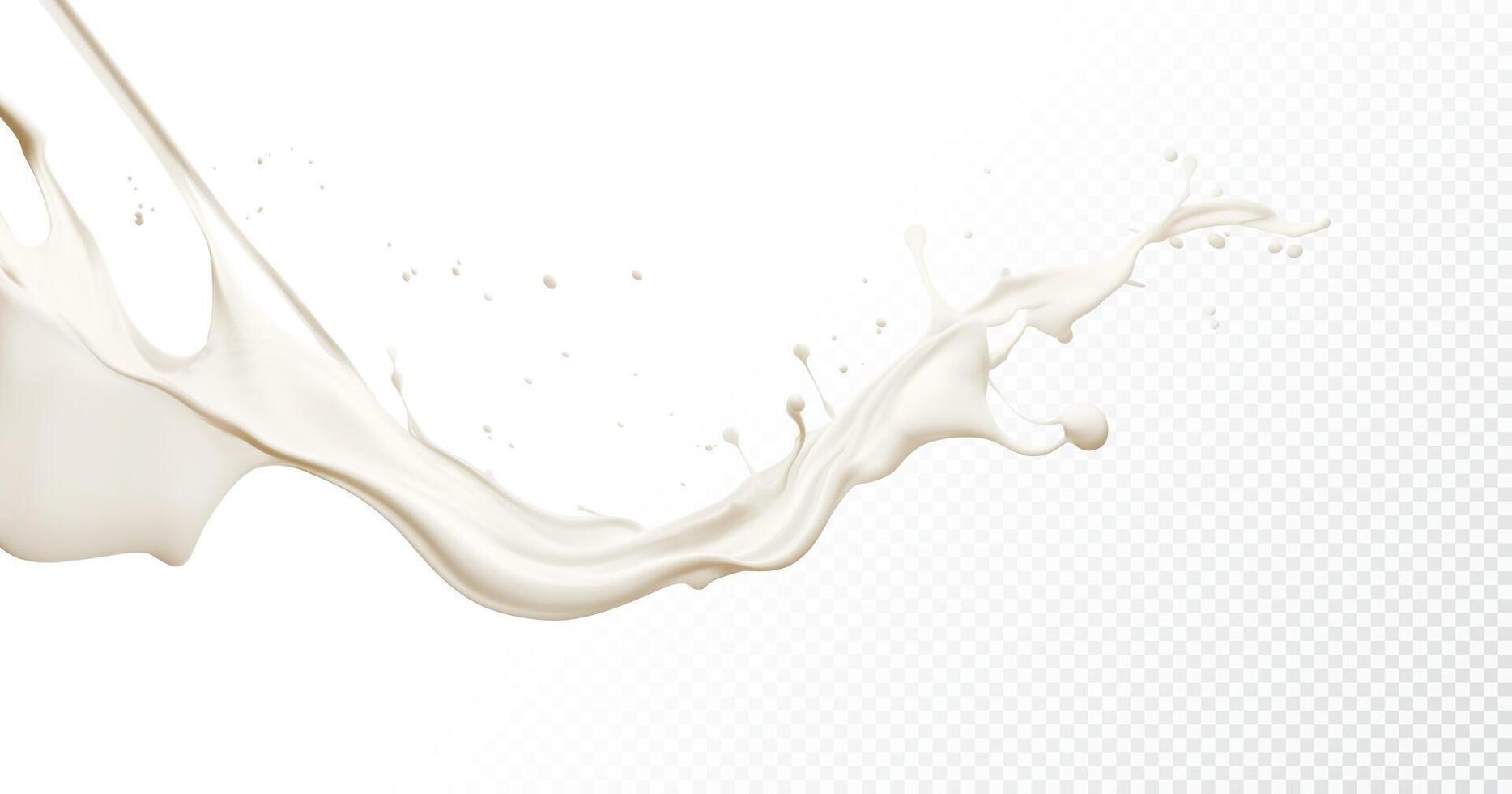 Milk Splash isolated on white background. Realistic vector illustration.