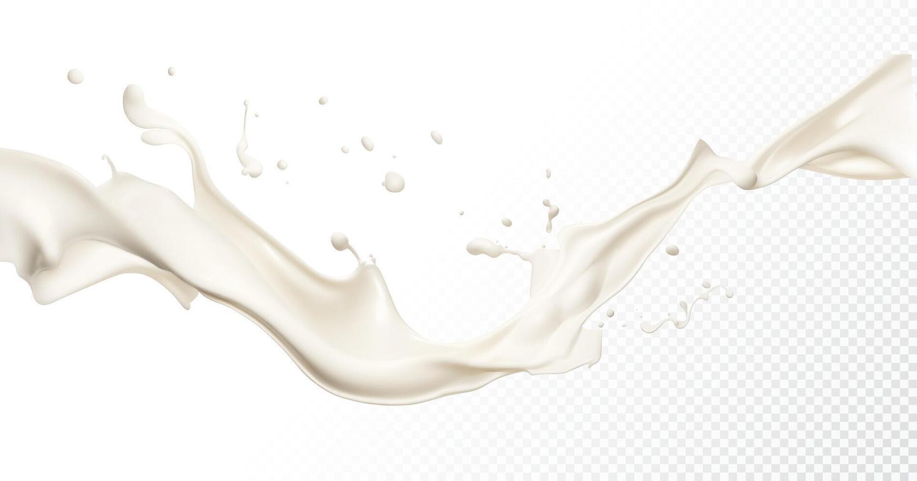 Milk Splash isolated on white background. Realistic vector illustration.