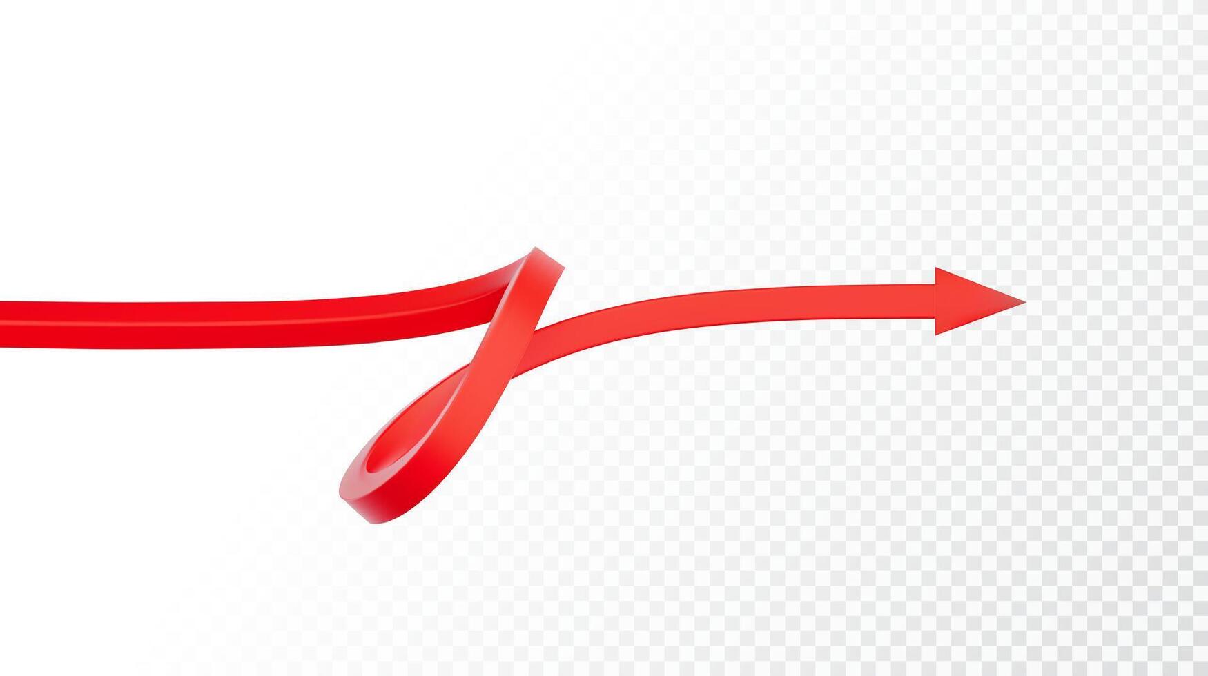 Realistic 3d Detailed Red Arrow. Vector illustration for your graphic design. Eps 10