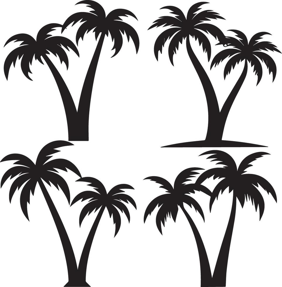 Silhouette Palm Tree Vector Stock Photo