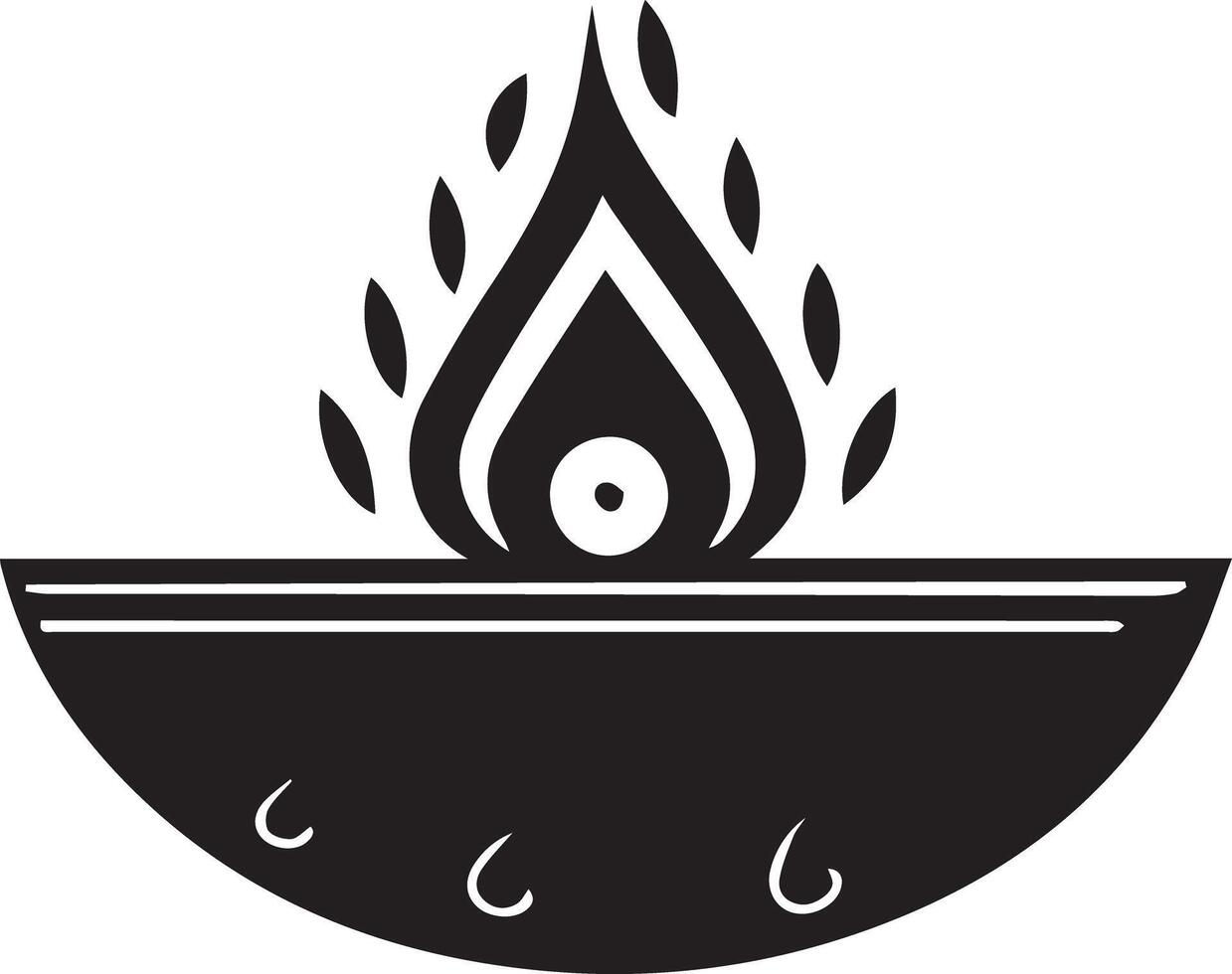 Black And White Diya Vector Image