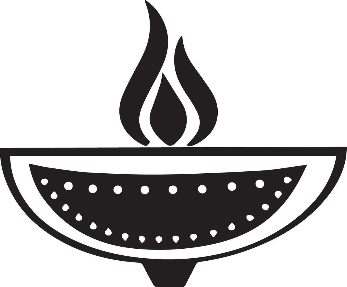 Black And White Diya Vector Image