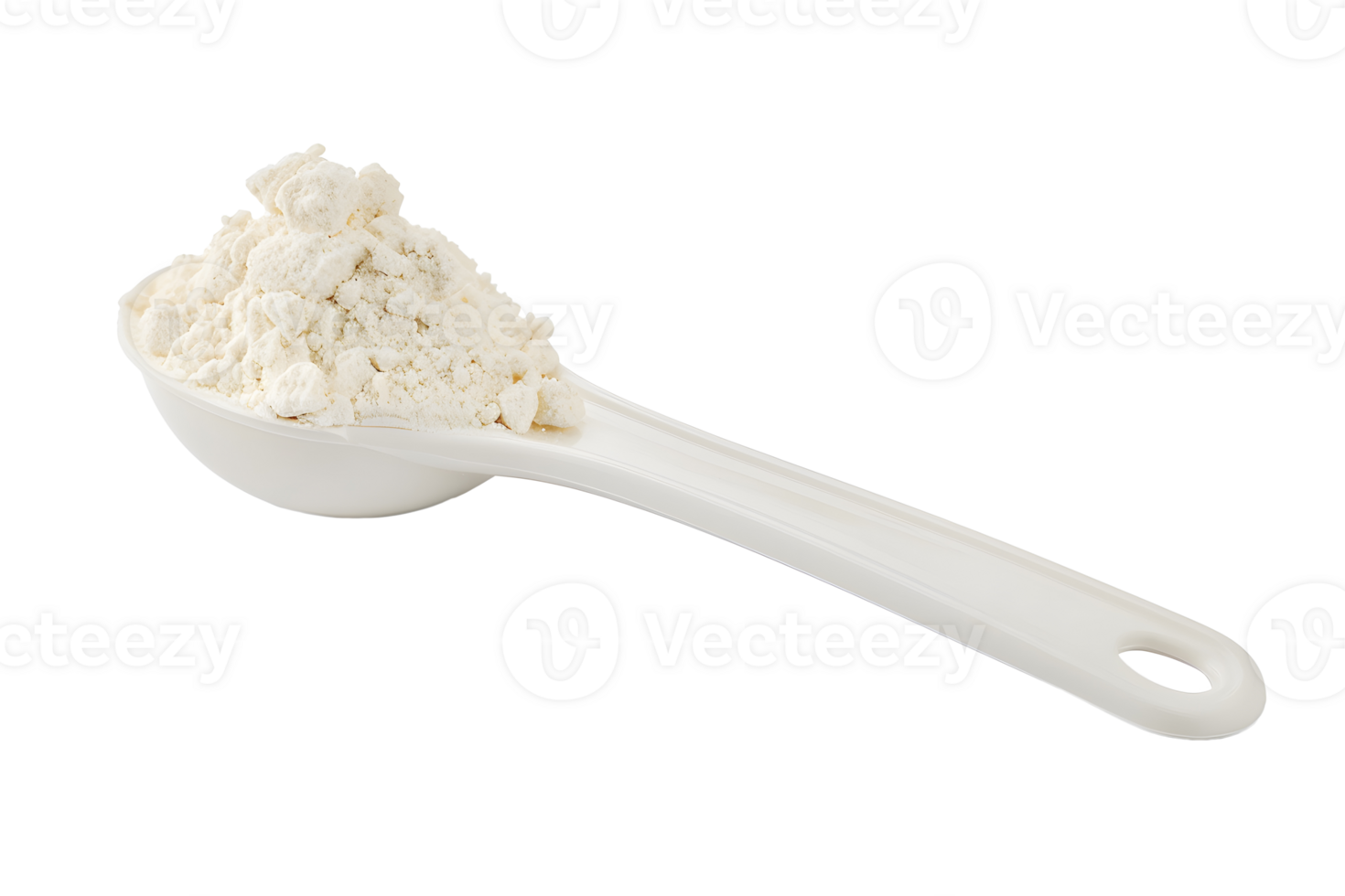 AI generated powdered flour in spoon on transparent background png