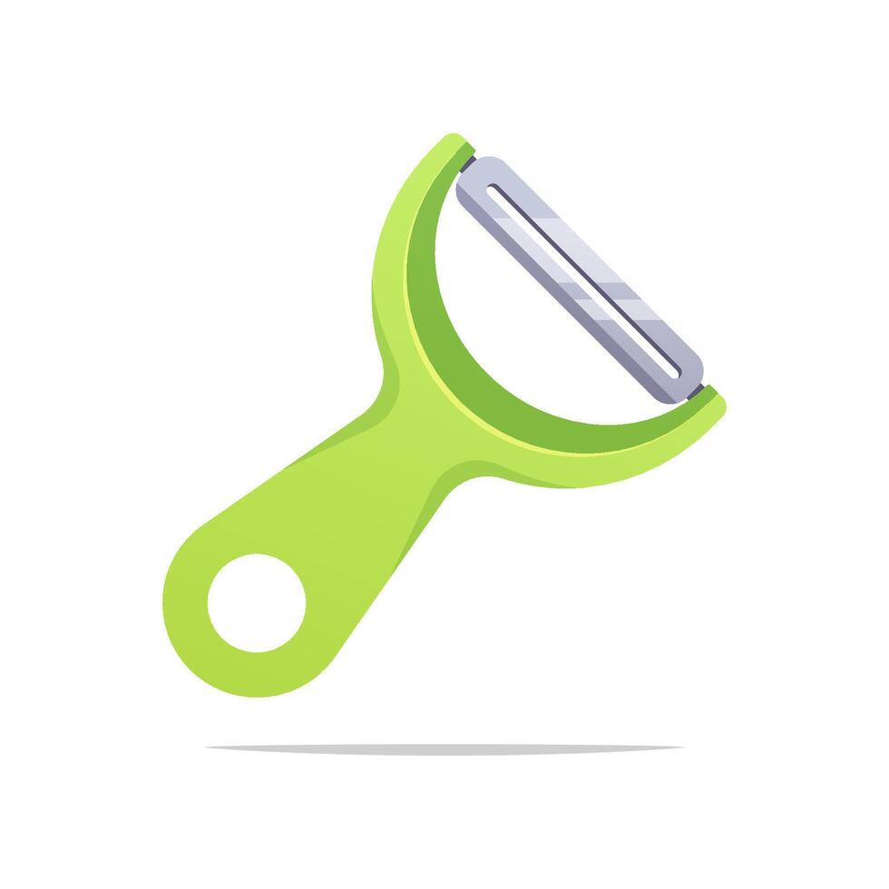 Green fruit peeler vector isolated on white background.