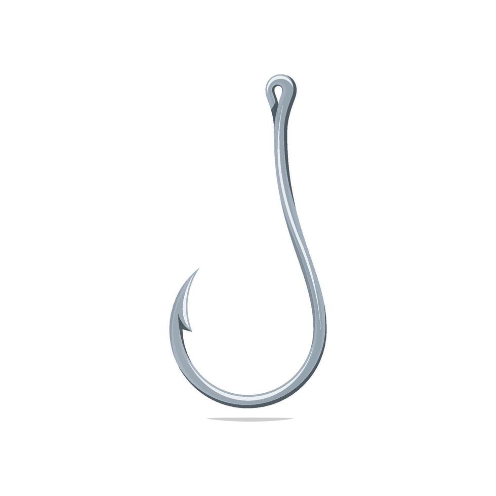 Fishing hook vector isolated on white background.