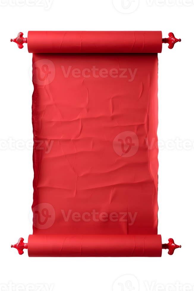 AI generated Rolled Red Paper Banner png