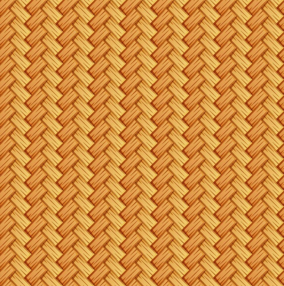 Seamless pattern of woven bamboo vector isolated on white background.