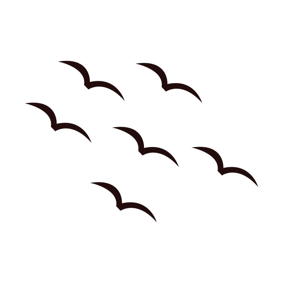 Birds flying in the sky silhouettes vector