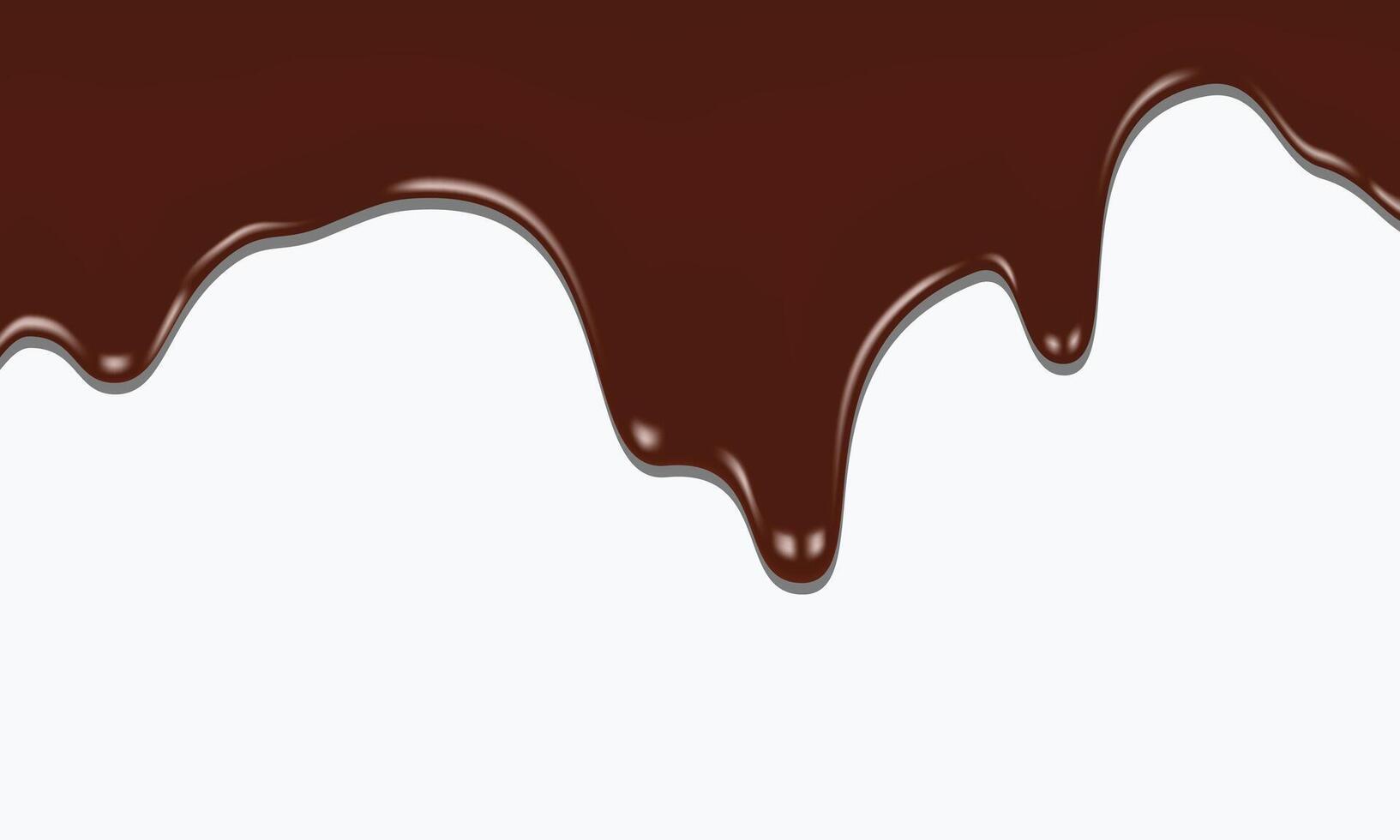 chocolate dripping on white background, with clipping path vector