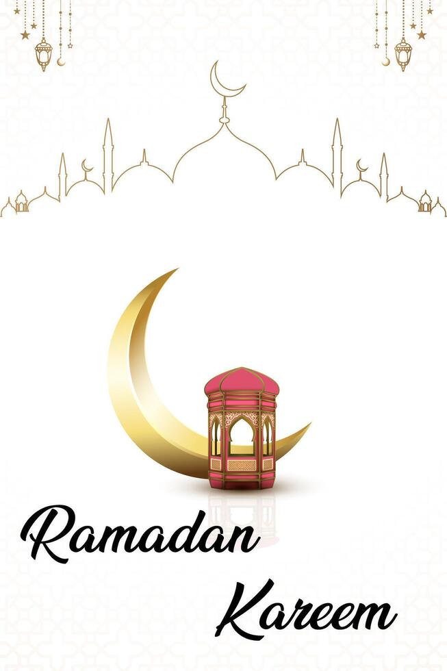 Islamic month Ramadan Kareem background with islamic lantern vector