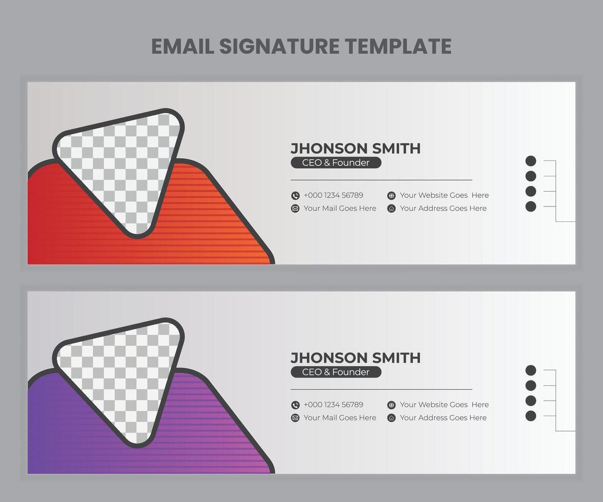 creativo correo electrónico firma diseño 6 6 colores correo electrónico firma colocar. vector