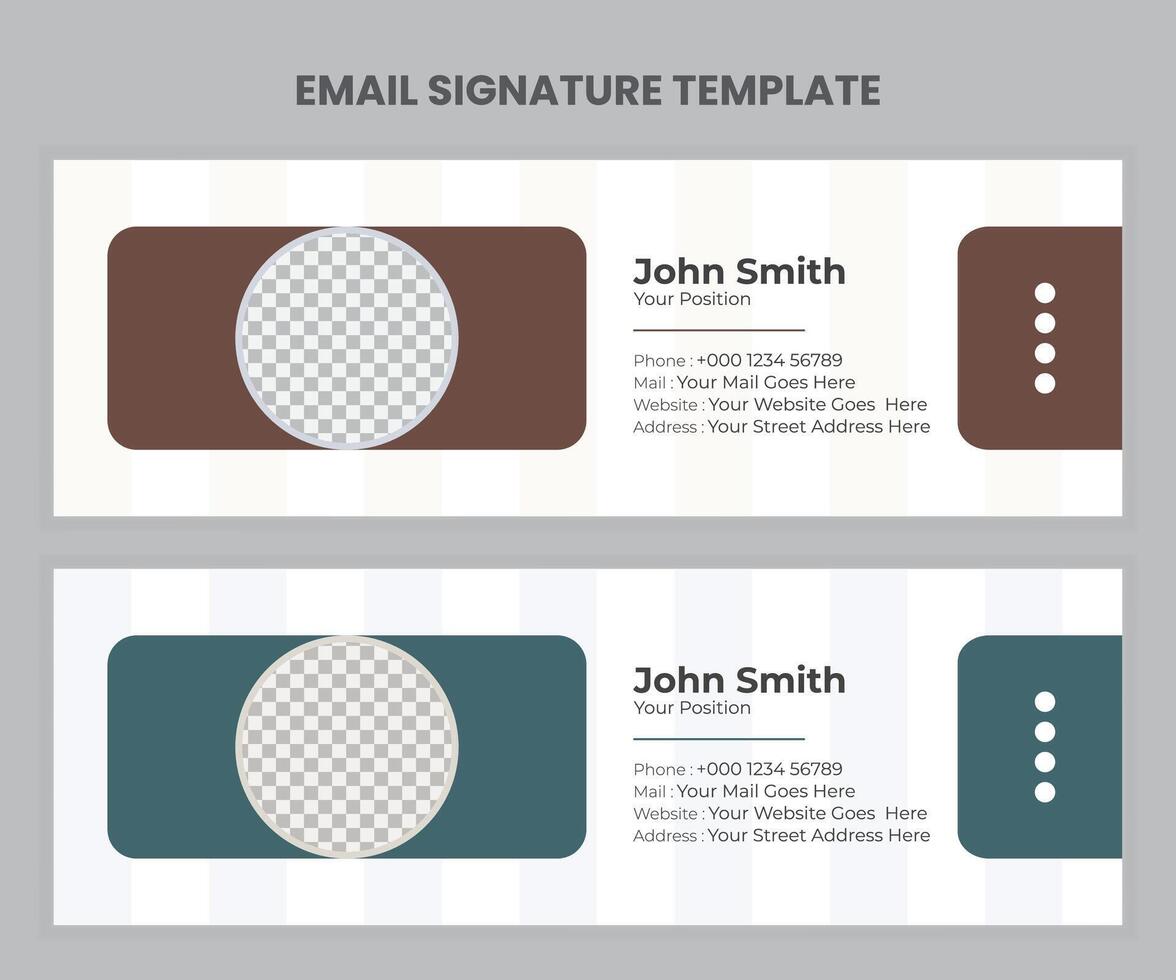 Creative Email Signature Design 6 Colors email Signature Set. vector