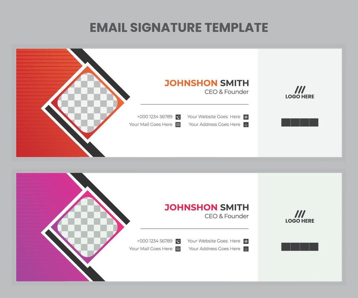 Creative Email Signature Design 6 Colors email Signature Set. vector