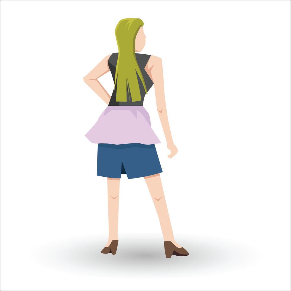 Vector or Illustrator of. Women's sexy dress with low waist. With shadow on isolated white background.