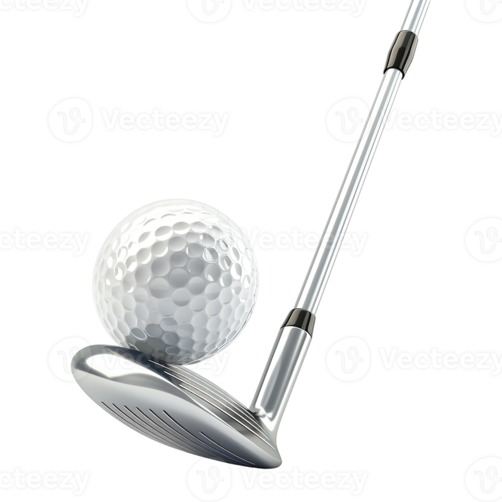 AI generated 3D Rendering of a Golf Ball and Bat on Transparent Background - Ai Generated png