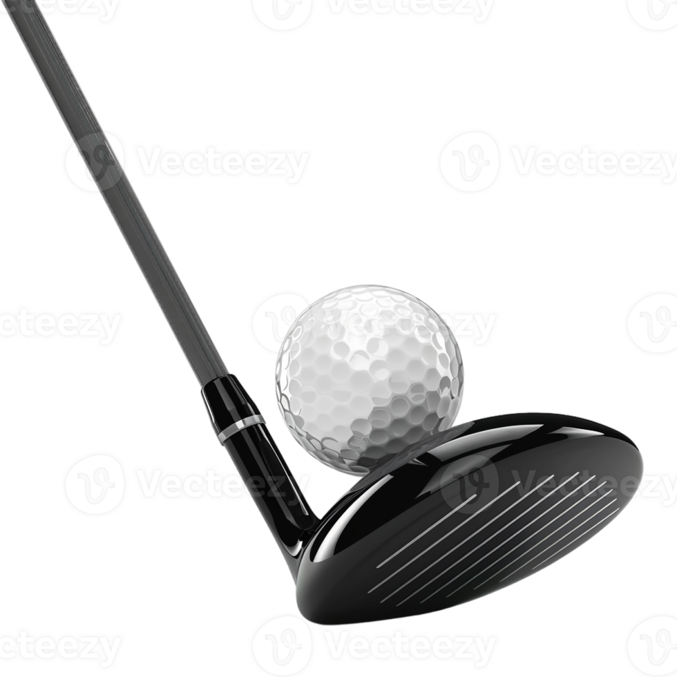 AI generated 3D Rendering of a Golf Ball and Bat on Transparent Background - Ai Generated png