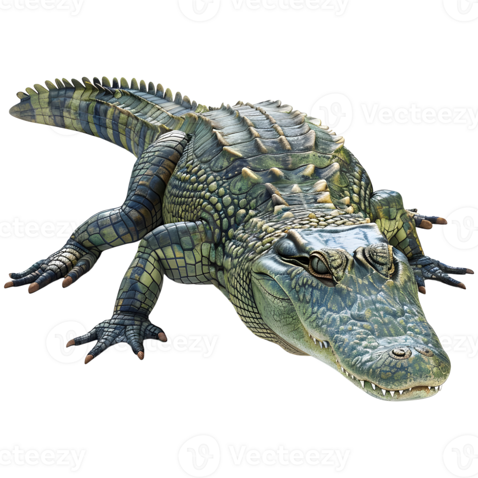 AI generated 3D Rendering of a Crocodile on Transparent Background - Ai Generated png