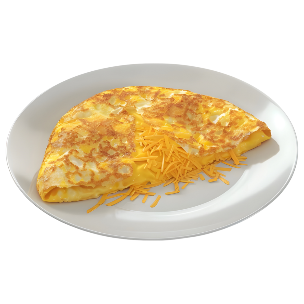 AI generated 3D Rendering of a Omelet Egg in a Plate on Transparent Background - Ai Generated png