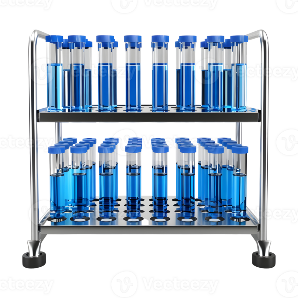 AI generated 3D Rendering of a Test Tube Tray of a Lab on Transparent Background - Ai Generated png